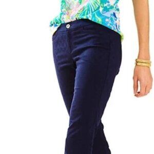 Lilly Pulitzer Kelly Midnight Navy Patterned Low Rise Skinny Ankle Pants 6